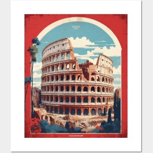 The Roman Colosseum Rome Italy Vintage Tourism Travel Poster Posters and Art